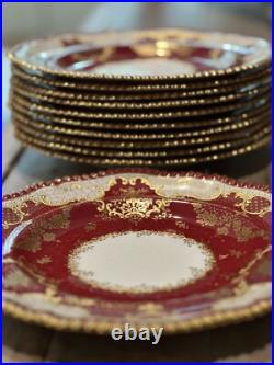 Davis Collamore Copeland Gilded Red Dinner Plates (Set of 11) Davis Collamore Copeland Gilded Red Dinner Plates (Set of 11)
