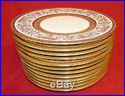 De Luxe Decorating Works 10 3/4 Dinner Plates Gold Czechoslovakian Set of 12