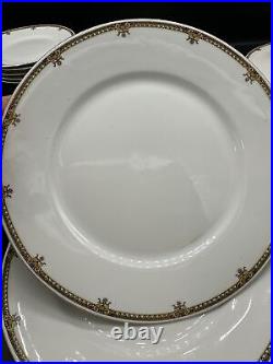 Dinner Plates Limoges Florale France White Gold Trimmed Plates Set Of 18