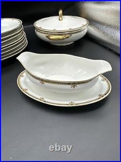 Dinner Plates Limoges Florale France White Gold Trimmed Plates Set Of 18