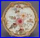 Doulton-Spanish-Ware-Hand-Painted-Pink-Raised-Gold-Floral-Reticulated-Plate-B-01-tpt