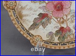Doulton Spanish Ware Hand Painted Pink & Raised Gold Floral Reticulated Plate B
