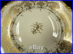 Dozen (12) Royal Couldon Gold Decorated Dinner Plates King's Plate