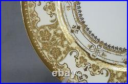 Dresden Hirsch Raised & Beaded Gold Grapevine Scrollwork 10 3/8 Inch Plate A