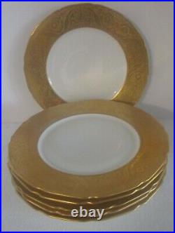 ELEGANT Set of 6 LIMOGES Gold Encrusted 11 Dinner Plates for B Altman & Co