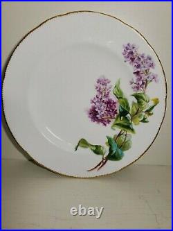 Early Hand Painted Minton Cabinet Plate Lilac Floral Gold Old Merchant Label