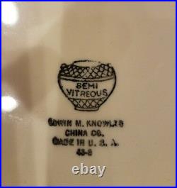 Edwin M. Knowles SEMI VITREOUS China-Classic pattern-set of 6 dinner plates-EUC