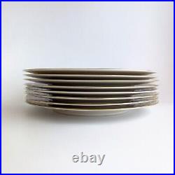 Eight Franciscan China Dinner Plates Renaissance Pattern Gray with Gold Gladding Eight Franciscan China Dinner Plates Renaissance Pattern Gray with Gold Gladding