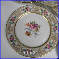 Elite Limoges Colorful Flowers and Gold 10 Cabinet Dinner Plates 10¾ inch