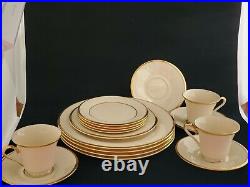 Eternal by Lenox Cream and Gold trim dinner salad plates teacups 16 piece lot