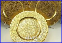 Exquisite Heinrich & Co Le Roy Chicago Gold Encrusted Dinner Plates Set Of 6