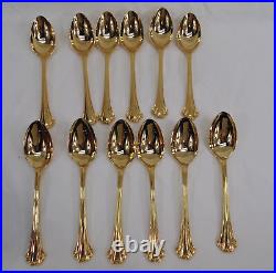 FB Rogers American Chippendale Gold Plated Flatware 62 Piece Set Service For 12