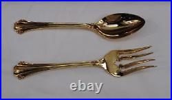 FB Rogers American Chippendale Gold Plated Flatware 62 Piece Set Service For 12