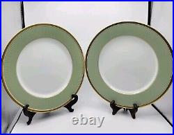 FITZ & FLOYD CLASSIQUE PAPILLION DINNER PLATE GREEN BUTTERFLY Set Of 2