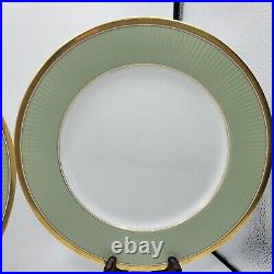 FITZ & FLOYD CLASSIQUE PAPILLION DINNER PLATE GREEN BUTTERFLY Set Of 2