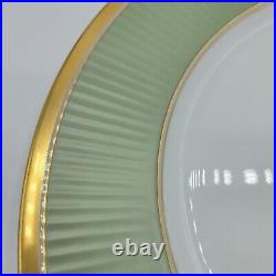 FITZ & FLOYD CLASSIQUE PAPILLION DINNER PLATE GREEN BUTTERFLY Set Of 2