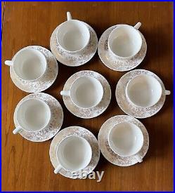 FRENCH SAXON CHINAUNION MADE U. S. A. 22 KT GOLD China Set Service for 8