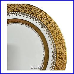 Faberge Imperial Heritage White and Gold Encrusted 10 7/8 Dinner Plate MINT