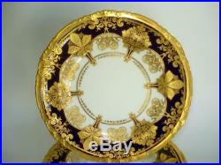 Fine Set 8 Antique Royal Crown Derby Gilt Jeweled Dinner Plates Tiffany & Co Exc