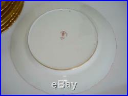 Fine Set 8 Antique Royal Crown Derby Gilt Jeweled Dinner Plates Tiffany & Co Exc