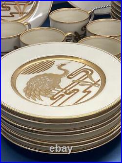 Fitz & Floyd Golden Heron Dinner Service For Eight