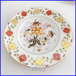 Four (4) Royal Crown Derby Asian Rose Dinner Plates 10 1/2 Duesbury Shape Gold