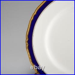 Four (4) Vntg. Royal Worcester Aston Cobalt Blue/Gold Dinner Plates, 10.75 (D)