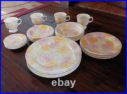 Franciscan Garden Party Earthenware Pink Floral Lot Of 22 New Bowls Dishes Cups