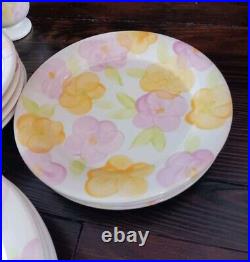 Franciscan Garden Party Earthenware Pink Floral Lot Of 22 New Bowls Dishes Cups