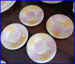 Franciscan Garden Party Earthenware Pink Floral Lot Of 22 New Bowls Dishes Cups