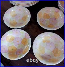 Franciscan Garden Party Earthenware Pink Floral Lot Of 22 New Bowls Dishes Cups