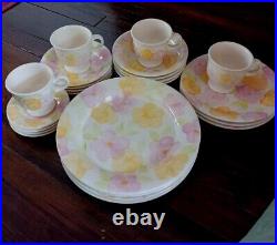 Franciscan Garden Party Earthenware Pink Floral Lot Of 22 New Bowls Dishes Cups