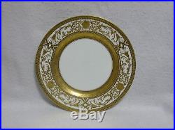 George Jones & Sons / Ovington Bros Crescent Gold Encrusted Dinner Plates (12)