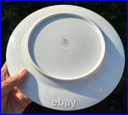 Germany 4 X 10 5/8 HUTSCHENREUTHER MONARCH DINNER PLATES cobalt blue GOLD TRIM