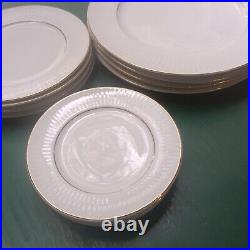 Gibson Claremont Gold Dinnerware 4 Place Settings Ivory Base Gold Trim 20 Pieces