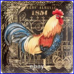 Gilded Rooster 16 Pc Dinnerware Set, Service for 4 Gilded Rooster 16 Pc Dinnerware Set, Service for 4