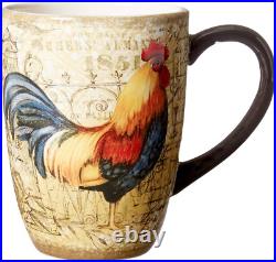 Gilded Rooster 16 Pc Dinnerware Set, Service for 4 Gilded Rooster 16 Pc Dinnerware Set, Service for 4