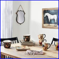 Gilded Rooster 16 Pc Dinnerware Set, Service for 4 Gilded Rooster 16 Pc Dinnerware Set, Service for 4