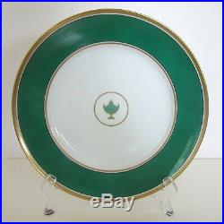 Ginori Impero Green Dinner Plates WithGold Trim and Urn-Never Used, 2 available