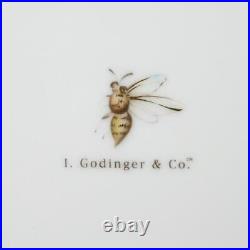 Godinger Primavera Insects Flowers Gold Trim Dinner Plates 10.5 Set of 6