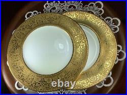Gold Encrusted 2 Dinner Plates Gold Crown 399 Mark England