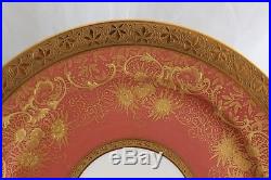 Gorgeous Antique Set 12 W. Guérin Limoges gold encrusted DINNER CHARGER PLATES