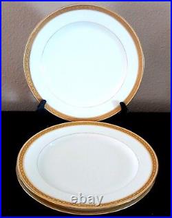 Gorgeous Haviland France Limoges Baroness Dinner Plates x3 Gold Encrusted Rim