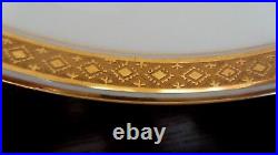 Gorgeous Haviland France Limoges Baroness Dinner Plates x3 Gold Encrusted Rim