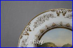 Gotha German Hand Painted Friedrichrode Topographical & Gold Scrollwork Plate