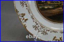 Gotha German Hand Painted Ruhla Topographical & Gold Scrollwork 9 1/4 Inch Plate