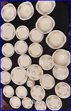 Grindley Cream Petal Bone China from England 36 piece set Rose Bouquet