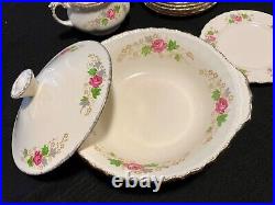 Grindley Cream Petal Bone China from England 36 piece set Rose Bouquet