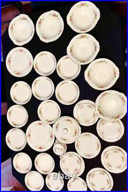 Grindley Cream Petal Bone China from England 36 piece set Rose Bouquet