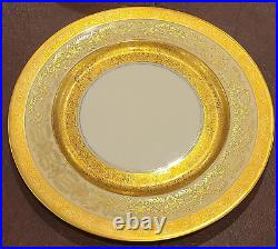 H&C HEINRICH&CO SELB BAVARIA 22K GOLD ENCRUSTED 10-3/4 DINNER PLATES Set of 10